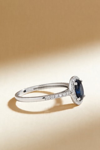 Bague Royal Blue - Or blanc, diamants et saphir