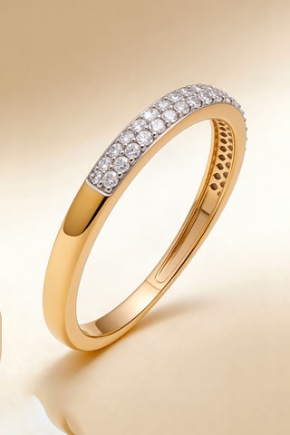 Bague Alliance Granité - Or jaune et diamants
