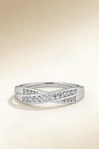 Bague Croce - Or blanc et diamants