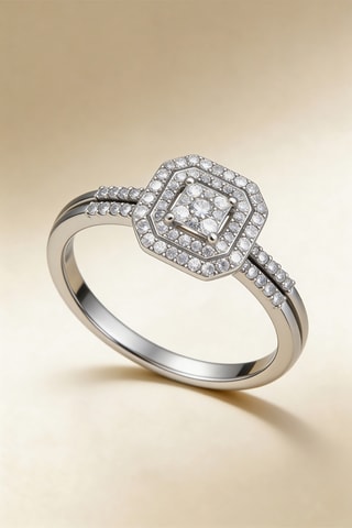 2 anéis Antique - Ouro branco e diamantes