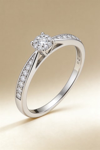 Bague Solitaire Radieux - Or blanc et diamants