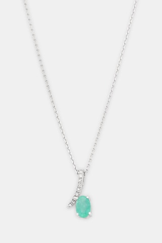 Pendentif Belle émeraude - Or blanc, diamants et émeraude
