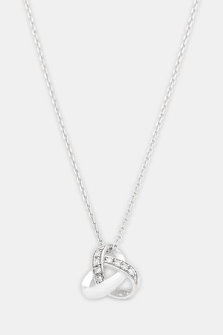 Pendentif Noeud Elegance - Or blanc et diamants
