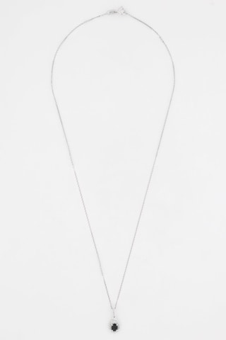Pendentif Larme bleu nuit - Or blanc, diamants et saphir