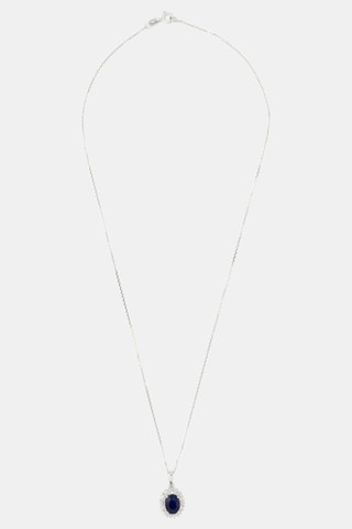 Pendentif Soleil Bleu - Or blanc, topazes et saphir