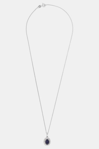 Pendentif Soleil Bleu - Or blanc, topazes et saphir