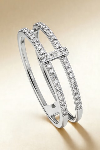 Anel Sparkling bridge - Ouro branco e diamantes