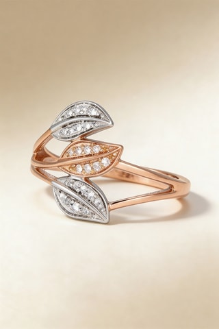 Anel Aditi - Ouro branco, ouro rosa e diamantes