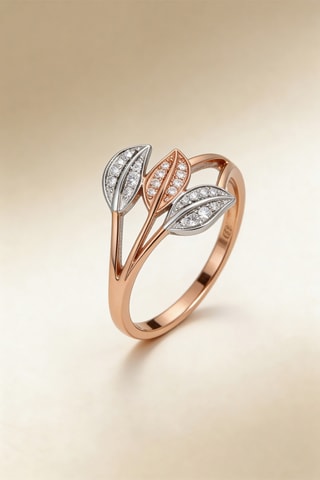 Anel Aditi - Ouro branco, ouro rosa e diamantes