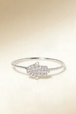 Bague Main - Or blanc et diamants