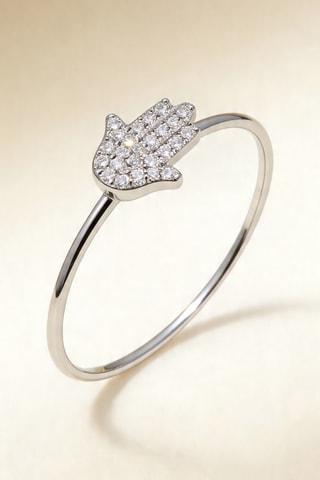 Bague Main - Or blanc et diamants