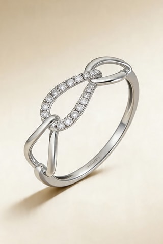 Anel Triple boucles - Ouro branco e diamantes