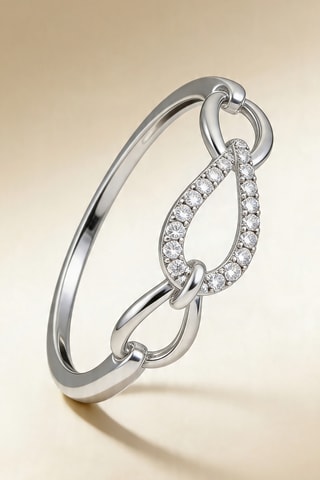 Anel Triple boucles - Ouro branco e diamantes