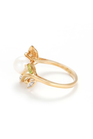 Bague Tosca - Or jaune, diamants, péridot et topaze