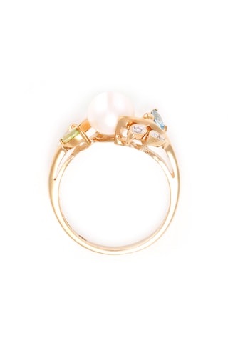 Bague Tosca - Or jaune, diamants, péridot et topaze