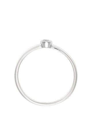 Anel solitário Clos - Ouro branco e diamante