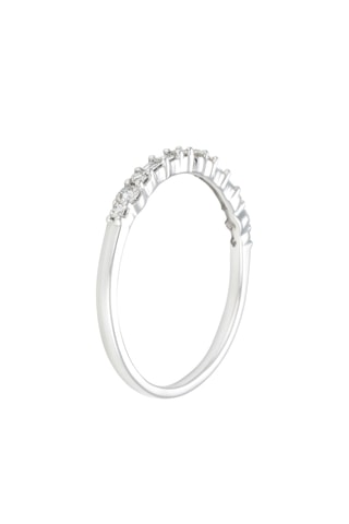 Anel Dot Line - Ouro branco e diamantes
