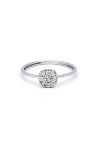 Bague Carré élégance - Or blanc et diamants