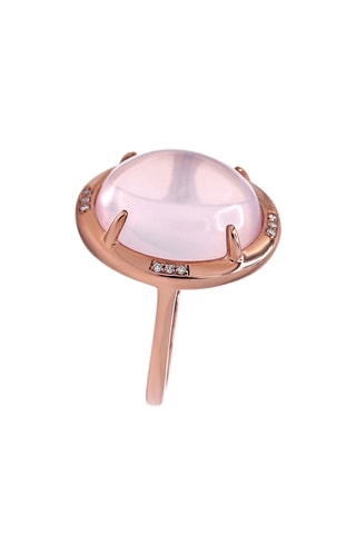 Bague Cléio - Or rose, diamants et topaze