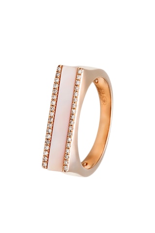Bague Lyssianassa - Or rose, diamants et nacre