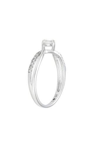 Anel Punto - Ouro branco e diamantes
