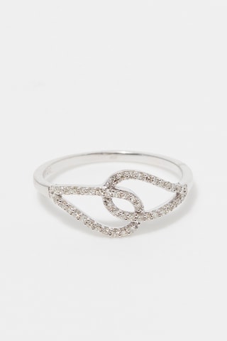 Anel White & White - Ouro branco e diamantes