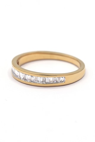 Anel Aliança Baguette - Ouro amarelo e diamantes