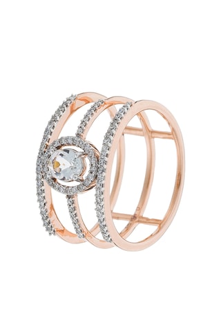 Bague Magical - Or rose, diamants et topaze