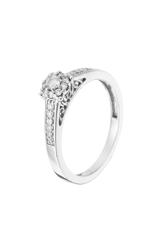 Anel Solitary - Ouro branco e diamantes