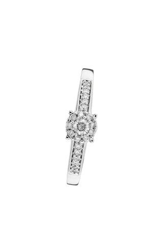 Anel Solitary - Ouro branco e diamantes
