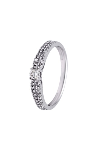 Anel Amelia - Ouro branco e diamantes