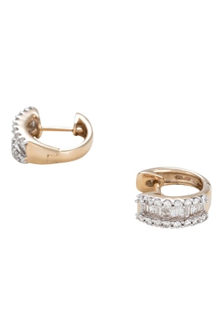 Créoles Rangs Baguettes - Or jaune et diamants