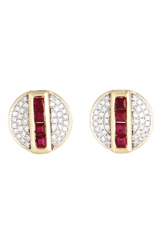 Boucles d’oreilles Raliona - Or jaune, diamants et rubis
