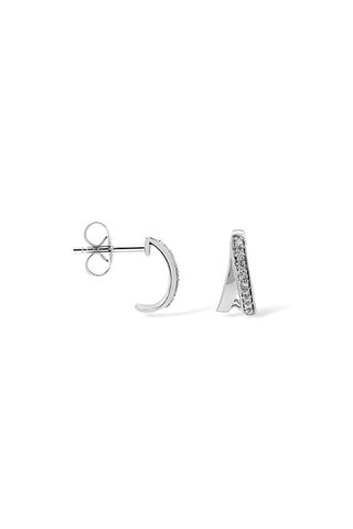 Boucles d’oreilles dépareillées Lueur de Grâce - Or blanc et diamants