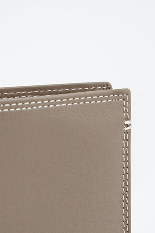 Tarjetero de piel Martin Beige