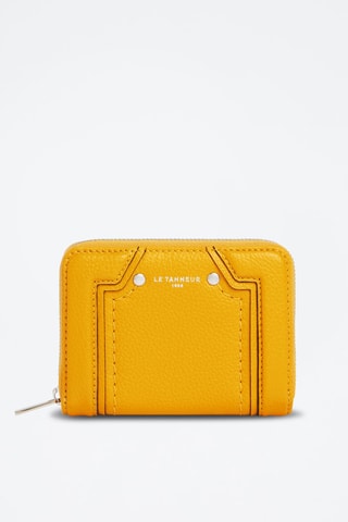 Porte-carte en cuir pleine fleur Ella - Jaune