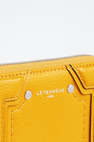 Porte-carte en cuir pleine fleur Ella - Jaune