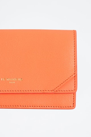 Porte-cartes en cuir pleine fleur Naya - Pêche 