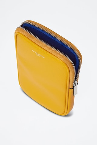 Pochette pour téléphone  en cuir pleine fleur Emile - Jaune