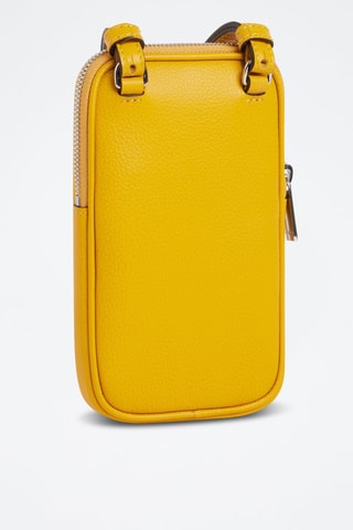Pochette pour téléphone  en cuir pleine fleur Emile - Jaune