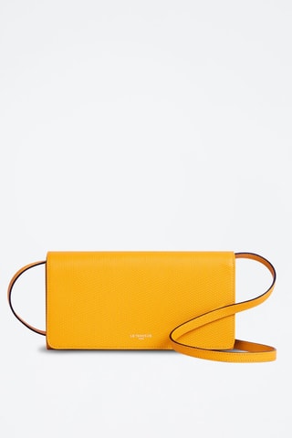 Bolso de mano de piel Emilie - Amarillo y azul