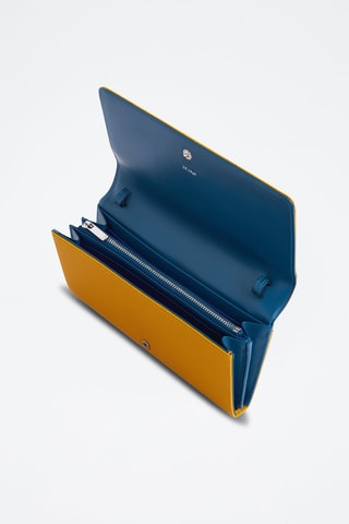 Bolso de mano de piel Emilie - Amarillo y azul