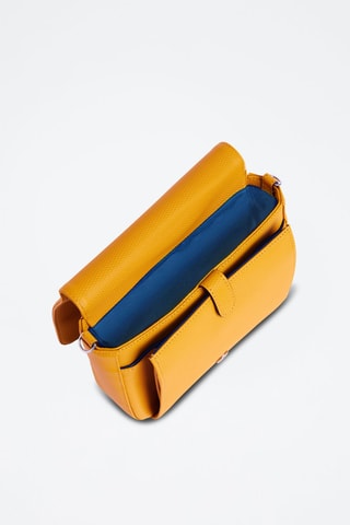 Bandolera de piel Lise - Amarillo y azul