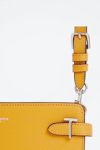 Bandolera pequeña de piel Emilie - Amarillo