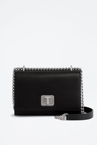 Bandolera pequeña de piel Eva Negro