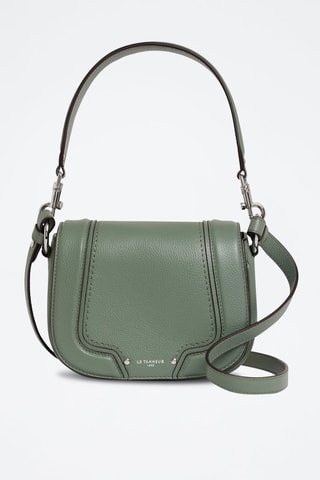 Bandolera de piel plena flor Ella - Verde