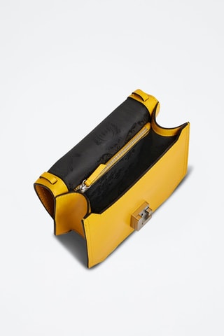 Bandolera de piel plena flor Rose - Amarillo