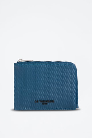 Cartera y tarjetero de piel Emile - Azul y negro