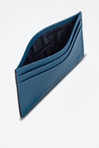 Cartera y tarjetero de piel Emile - Rojo y azul