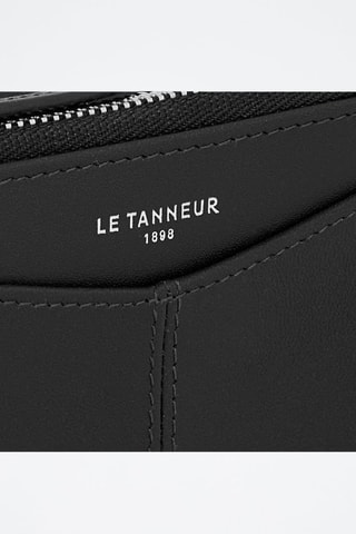 Portefeuille en cuir pleine fleur  Charlotte - Noir